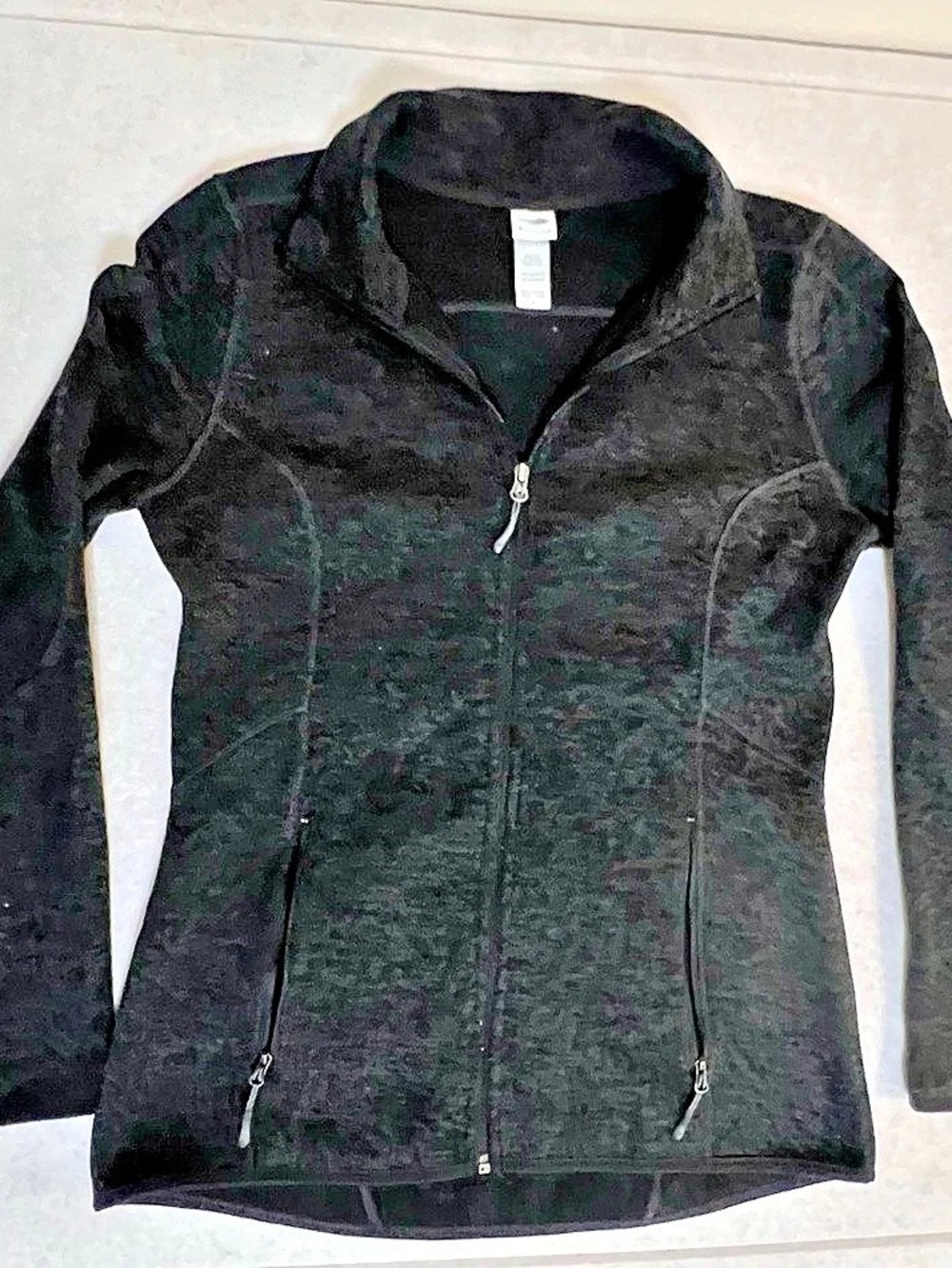 Champion Women's Large Black Heather Full Zip Fleece Jacket Outerwear L